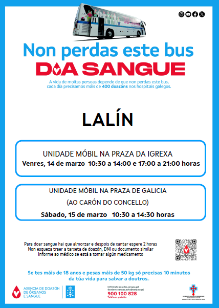 Imagen LALÍN ACOLLE UNHA CAMPAÑA DE DOAZÓN DE SANGUE O 14 E 15 DE MARZO