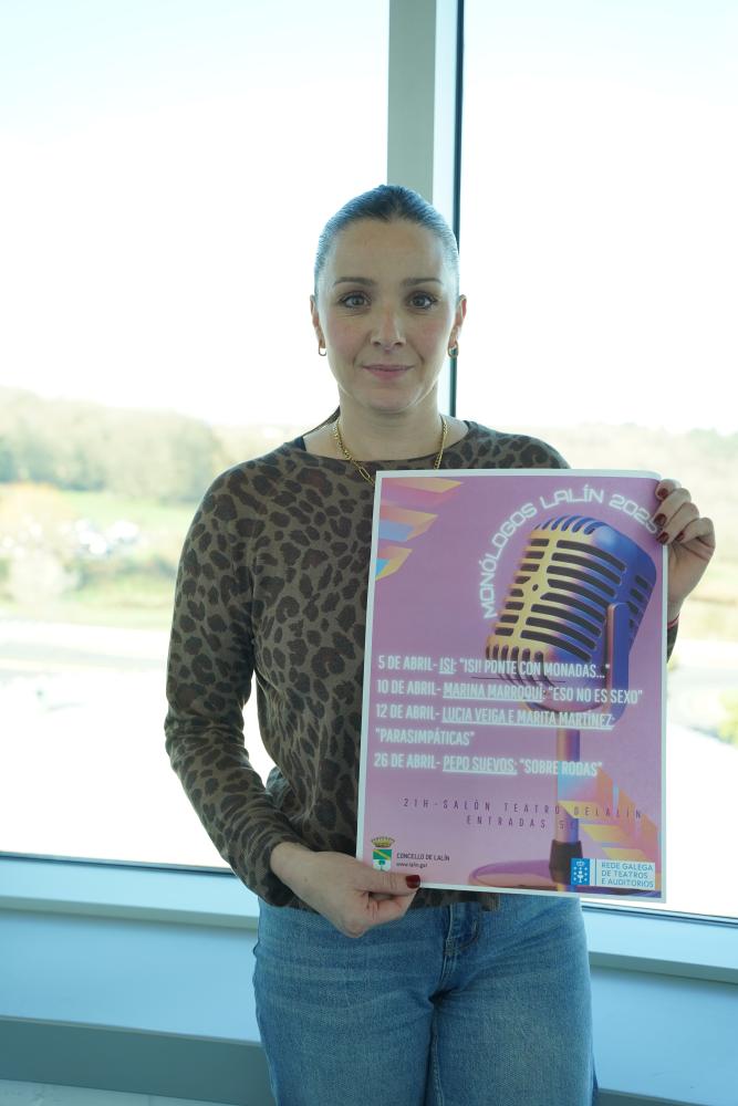 Imagen “MONÓLOGOS LALÍN 2025” ACHEGA HUMOR E RETRANCA Á VECIÑANZA LALINENSE DA MAN DE ISI, LUCÍA VEIGA E MARITA MARTÍNEZ E PEPO SUEVOS