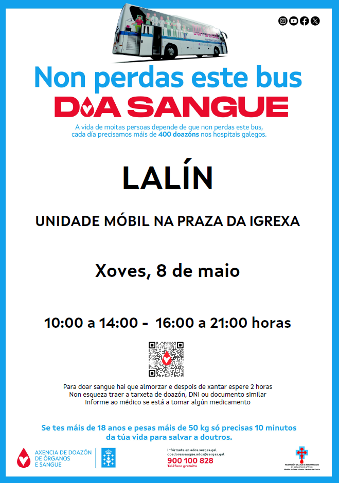 Imagen NOVA CAMPAÑA DE DOAZÓN DE SANGUE EN LALÍN O XOVES 8 DE MAIO