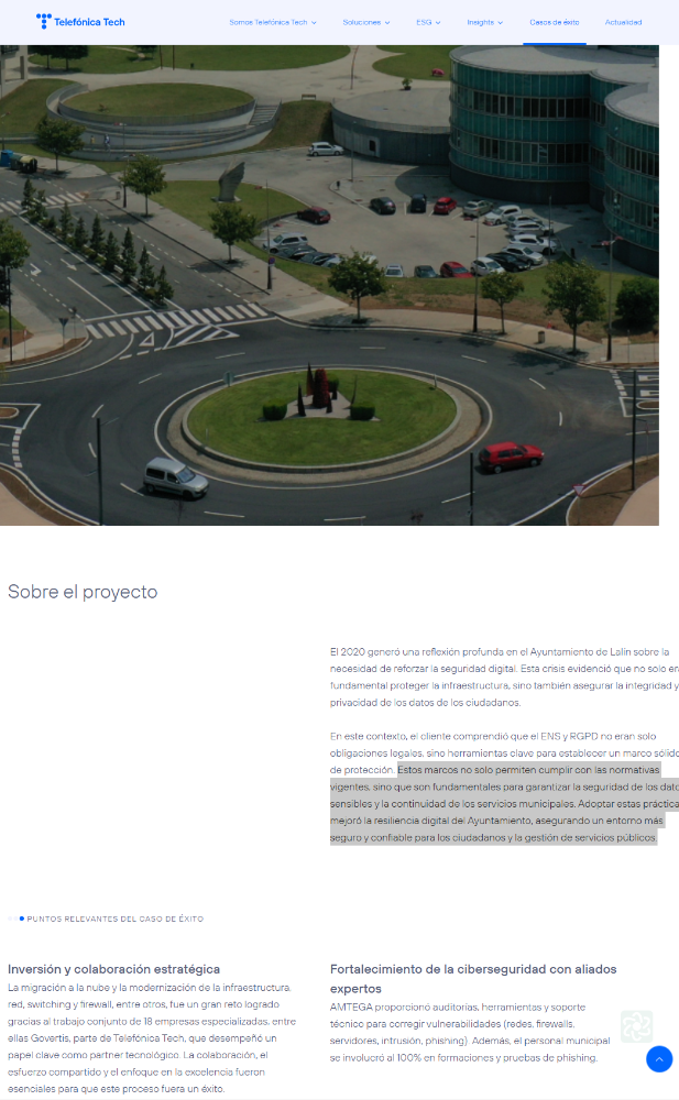 Imagen TELÉFÓNICA SITÚA A LALÍN COMO “CASO DE ÉXITO” A NIVEL NACIONAL NO EIDO DAS SOLUCIÓNS DE SEGURIDADE INFORMÁTICA E NA IMPLEMENTACIÓN DE...