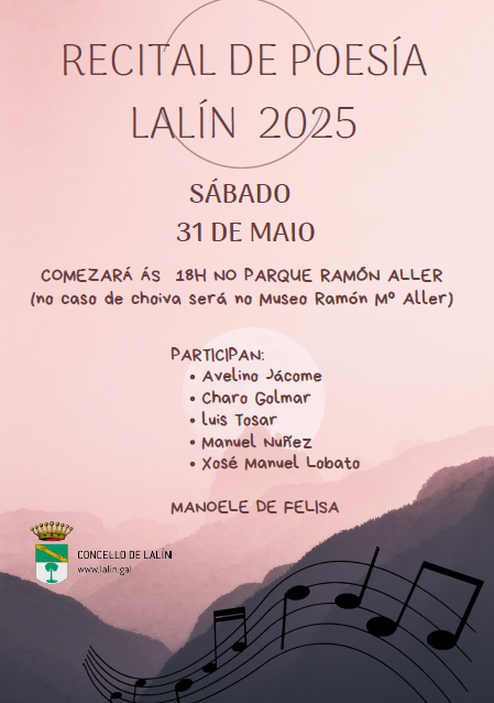 Imagen XOSE MANUEL LOBATO, CHARO GOLMAR, MANUEL NÚÑEZ, AVELINO JÁCOME E LUIS G. TOSAR OFRECEN UN RECITAL DE POESÍA O VINDEIRO SÁBADO NO MARCO DE...