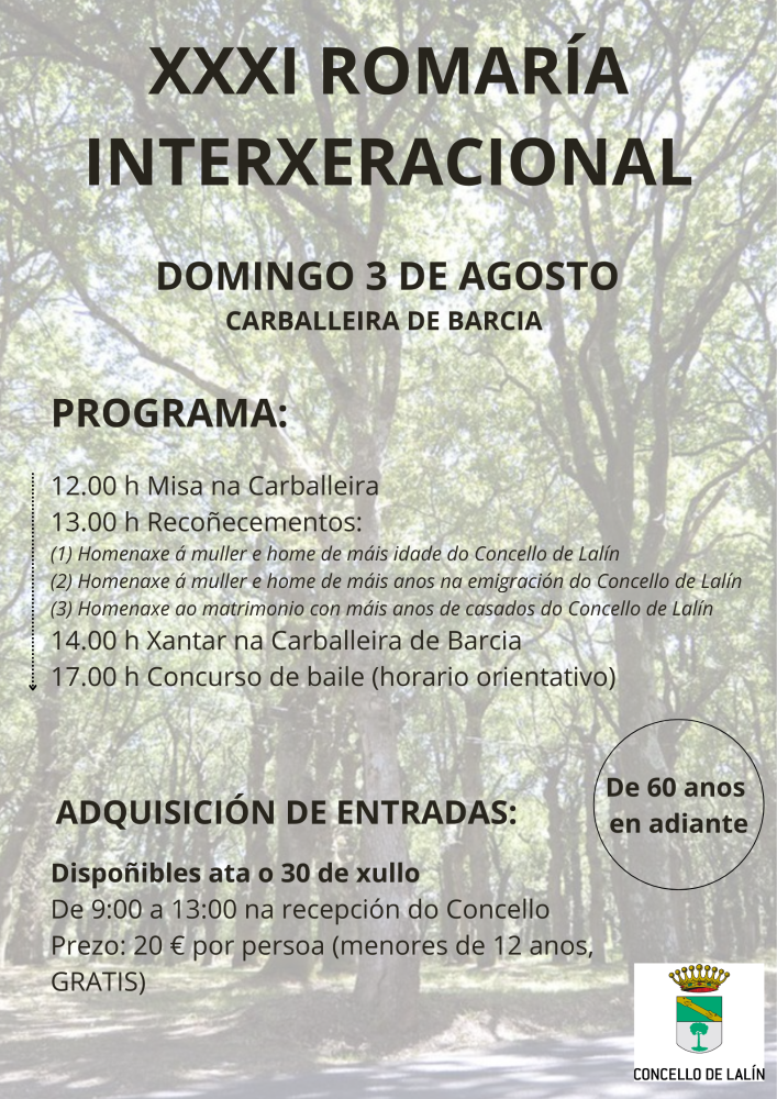 Imagen O CONCELLO DE LALÍN CELEBRA A SÚA XXXI ROMARÍA INTERXERACIONAL O DOMINGO 3 DE AGOSTO NA CARBALLEIRA DE BARCIA