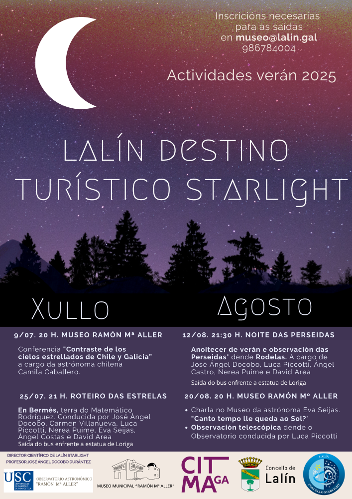 Imagen LALÍN DESTINO STARLIGHT ORGANIZA UN ROTEIRO DAS ESTRELAS POR BERMÉS PARA A NOITE DO 25 DE XULLO PARA COÑECER LUGARES EMBLEMÁTICOS...