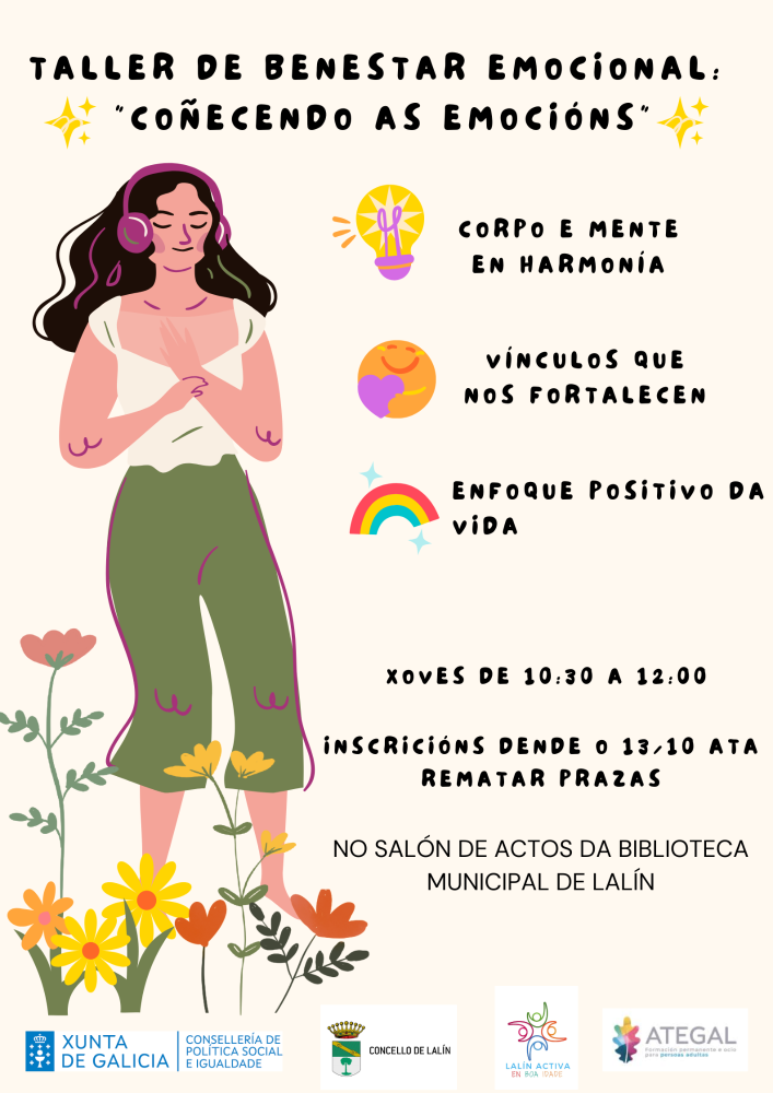 Imagen O CONCELLO ABRE O VINDEIRO LUNS O PRAZO DE INSCRICIÓN PARA O TALLER GRATUÍTO DE BENESTAR EMOCIONAL, “COÑECENDO AS EMOCIÓNS”, IMPARTIDAS...