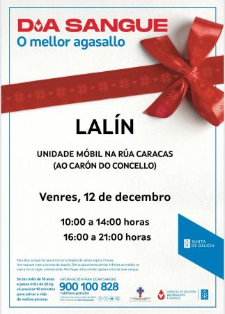 Imaxe: “DOA SANGUE, O MELLOR AGASALLO” CHEGA A LALÍN O PRÓXIMO VENRES 12 DE DECEMBRO