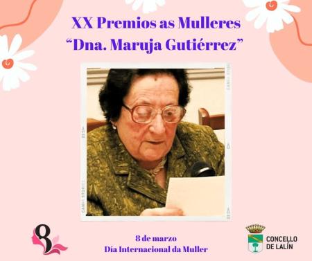 Imaxe: O CONCELLO DE LALÍN ABRE O PRAZO PARA PRESENTAR CANDIDATURAS AO XX PREMIO ÁS MULLERES “DNA. MARUJA GUTIÉRREZ” 2026