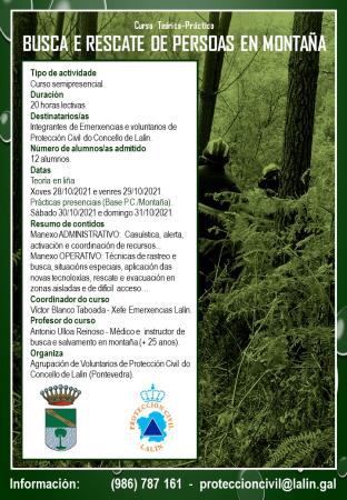 CURSO "BUSCA E RESCATE DE PERSOAS EN MONTAÑA"