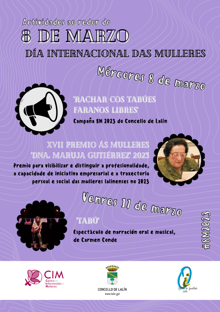 Imagen O CONCELLO PROMOVE A CAMPAÑA “RACHAR COS TABÚS FARANOS LIBRES” E O ESPECTÁCULO “TABÚ” NO MARCO DA PROGRAMACIÓN DO 8M