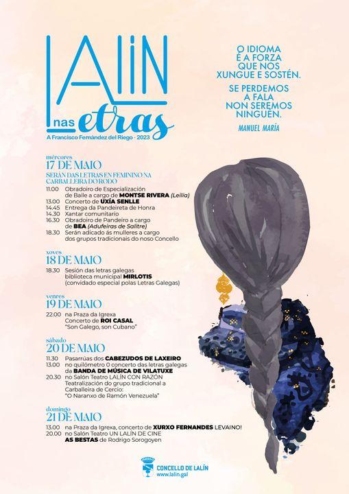 Imagen LALÍN NAS LETRAS EN HOMENAXE A DEL RIEGO DÁ PROTAGONISMO ÁS MULLERES CUNHA PROGRAMACIÓN DE OBRADOIROS, MÚSICA E CINE