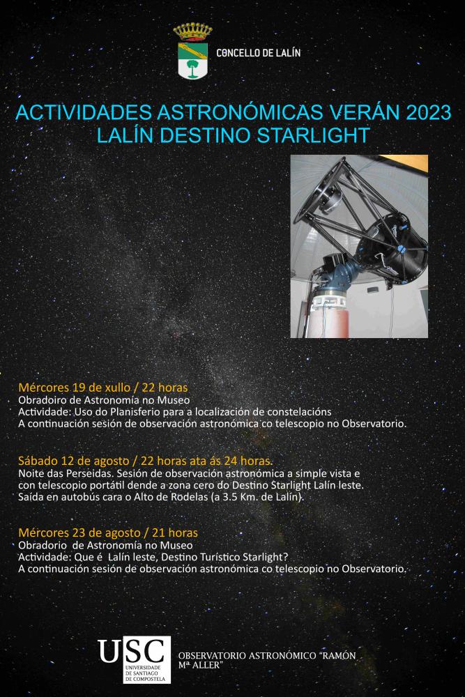Imagen O CONCELLO DE LALÍN PROMOVE UN CICLO DE ACTIVIDADES ASTRONÓMICAS DE VERÁN PARA POÑER EN VALOR A DISTINCIÓN DESTINO STARLIGHT