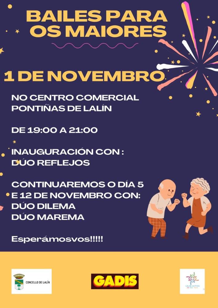 Imagen O 1 DE NOVEMBRO COMEZA O PROGRAMA MUNICIPAL DE BAILE PARA PERSOAS MAIORES NO PONTIÑAS CENTRO COMERCIAL