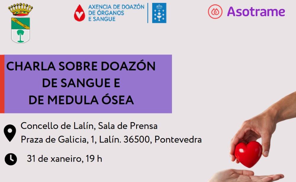 Imagen O CONCELLO PROMOVE UNHA CHARLA SOBRE DOAZÓN DE SANGUE E DE MEDULA ÓSEA, EN COLABORACIÓN CON ADOS E ASOTRAME