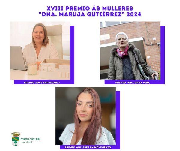 Imagen LAURA CALVO, GUMERSINDA ISABEL COUSO E MARTA MACEIRA ACADAN O XVIII PREMIO ÁS MULLERES “DNA. MARUJA GUTIERREZ” 2024