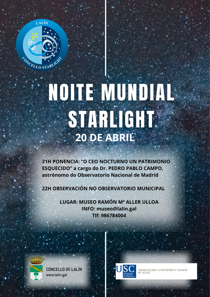 Imagen O CONCELLO DE LALÍN CELEBRA A NOITE MUNDIAL STARLIGHT 2024 CUNHA CONFERENCIA TITULADA “O CEO NOCTURNO, UN PATRIMONIO ESQUECIDO”