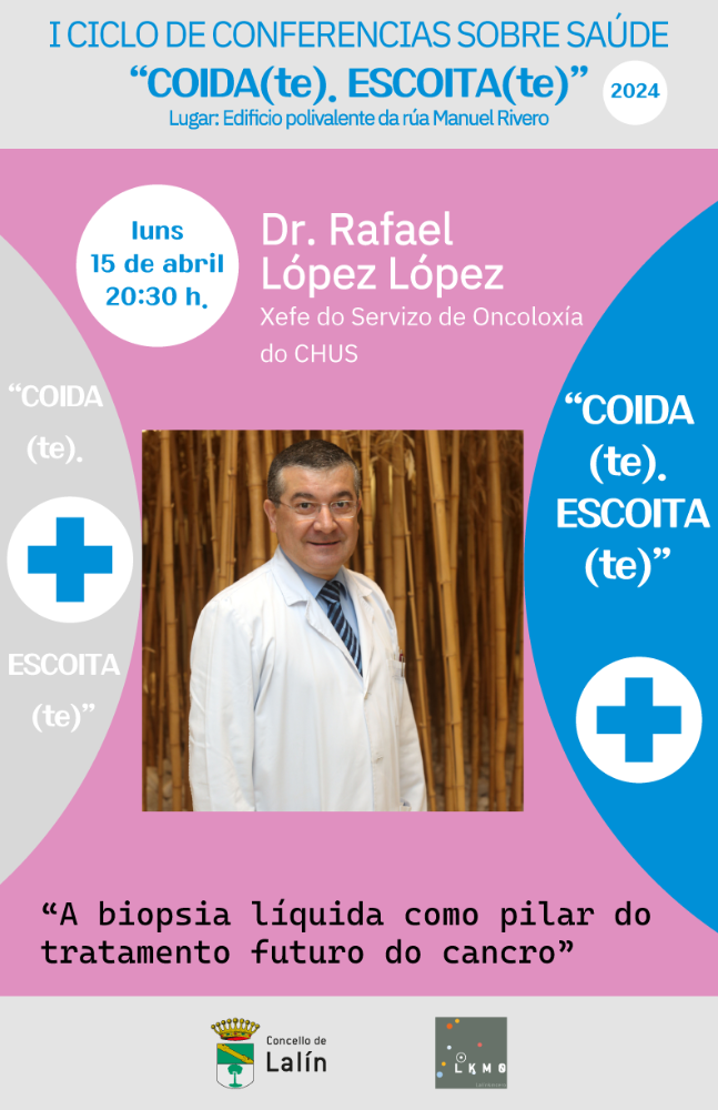 Imagen O XEFE DE ONCOLOXÍA DO CHUS, RAFAEL LÓPEZ, DARÁ A PRÓXIMA CONFERENCIA DO CICLO MUNICIPAL DE SAÚDE “COIDA(te). ESCOITA(te)” SOBRE “A...